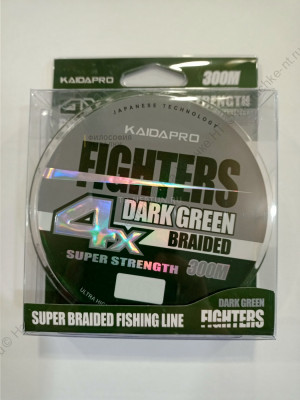 KAIDA ПЛЕТЕНЫЙ ШНУР FIGHTERS 4X DARK GREEN 300М 0,20ММ