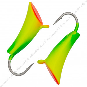 Муравей со спилом d 3,0 мм, вес 0,82 гр, желто-зеленый с оранжевым спилом